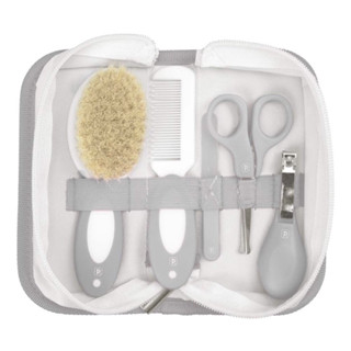 Kit Higiene Infantil Pimpolho 5 peças com cerdas naturais + necessaire