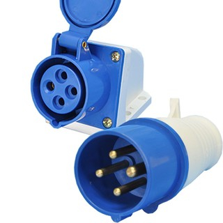 Conjunto de Tomada Industrial JNG Tomada e Plug 3P+T Azul 32A