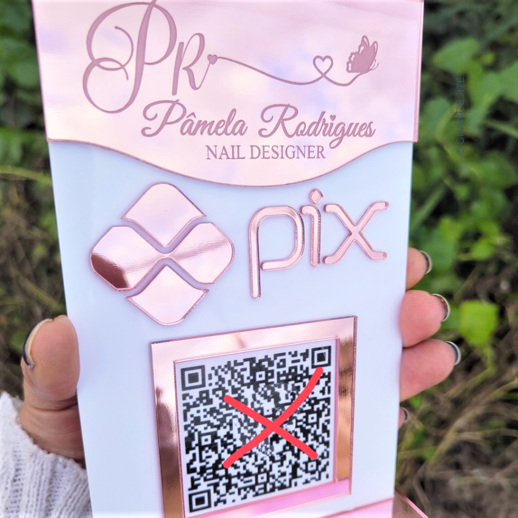PLACA PIX  QR CODE- DISPLAY DE MESA EM ACRÍLICO  PERSONALIZADO