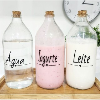 Garrafa de água -  leite - iogurte - jarra de vidro