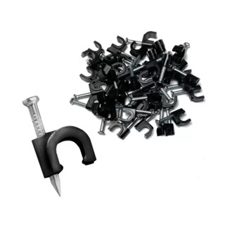 100pcs Grampo Fixa Fio Cabo Coaxial Miguelao 5mm Preto em Oferta na Shopee