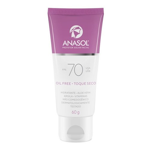 Anasol Fps 70 Protetor Facial Toque Seco Com Argila Orgânica