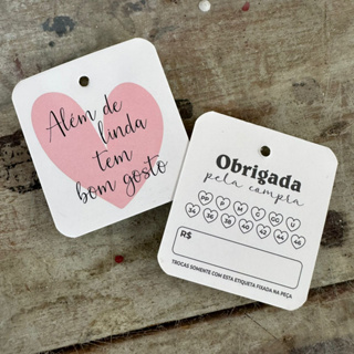 Mini tag para roupas - 100 un - Cantos arredondados em Oferta na Shopee