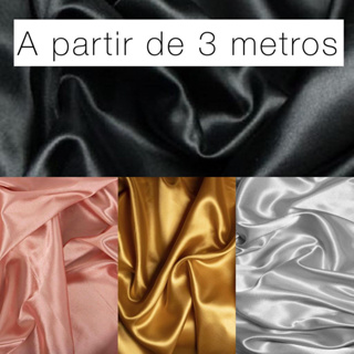 3 Metros Tecido Cetim Charmousse 1,50M Largura Cetim Liso em Oferta na Shopee