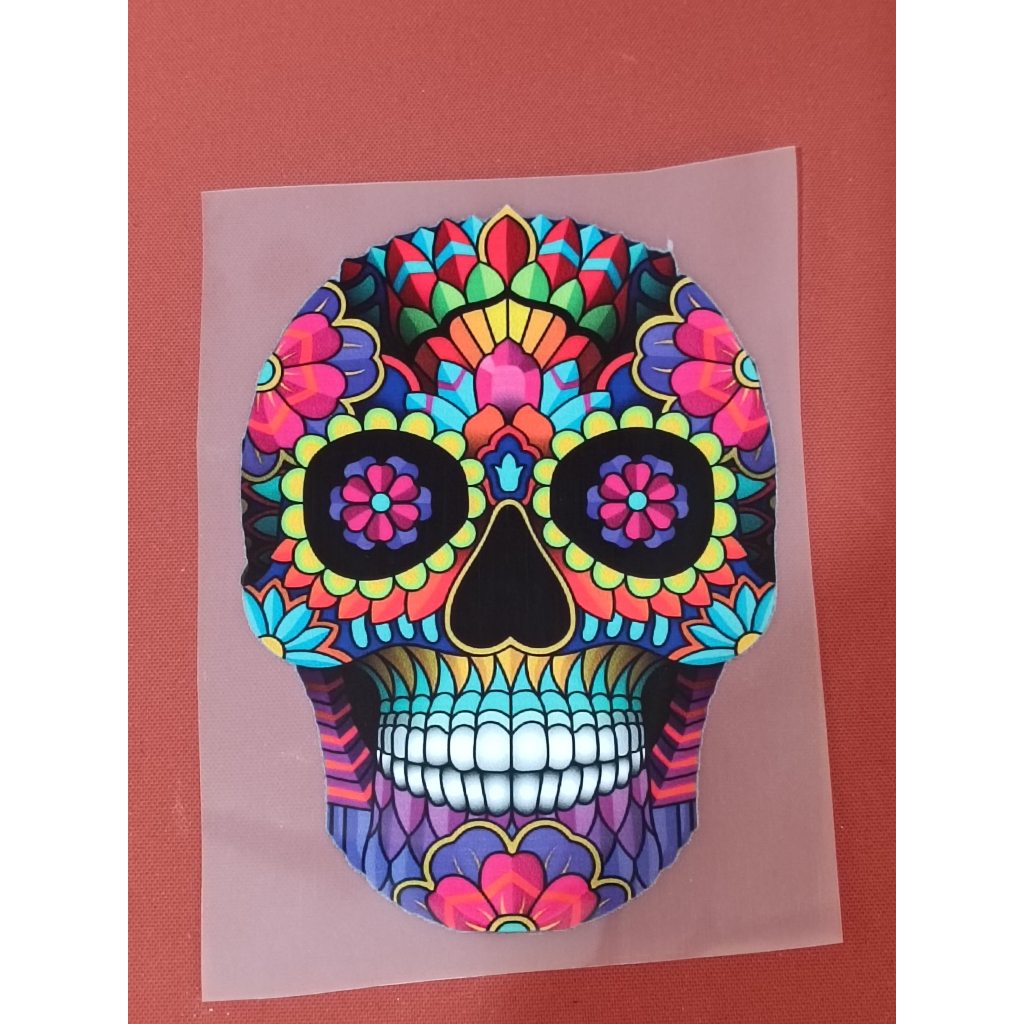 Estampa DTF digital tamanho A4 alta resolucao caveira mexicana termocolante para camisetas jaquetas blusas facil aplicação com ferro de passar ou prensa termica
