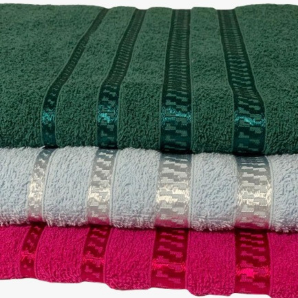 Kit 3 Toalhas De Banho Esmeralda 100% Algodão - Banhão Gigante 75x150 Grossa 380g/m²