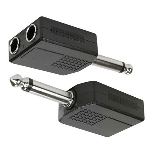 Imagem Adaptador Plug Duplicador P10 Mono Mesa Microfone Fone Karaokê Violão Guitarra