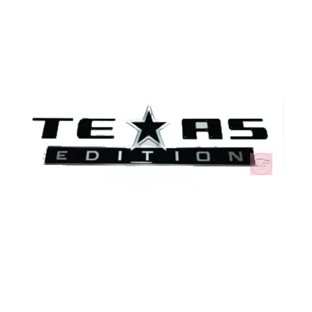 Emblema Resinado Texas Edition Preto c/ Contorno Prata