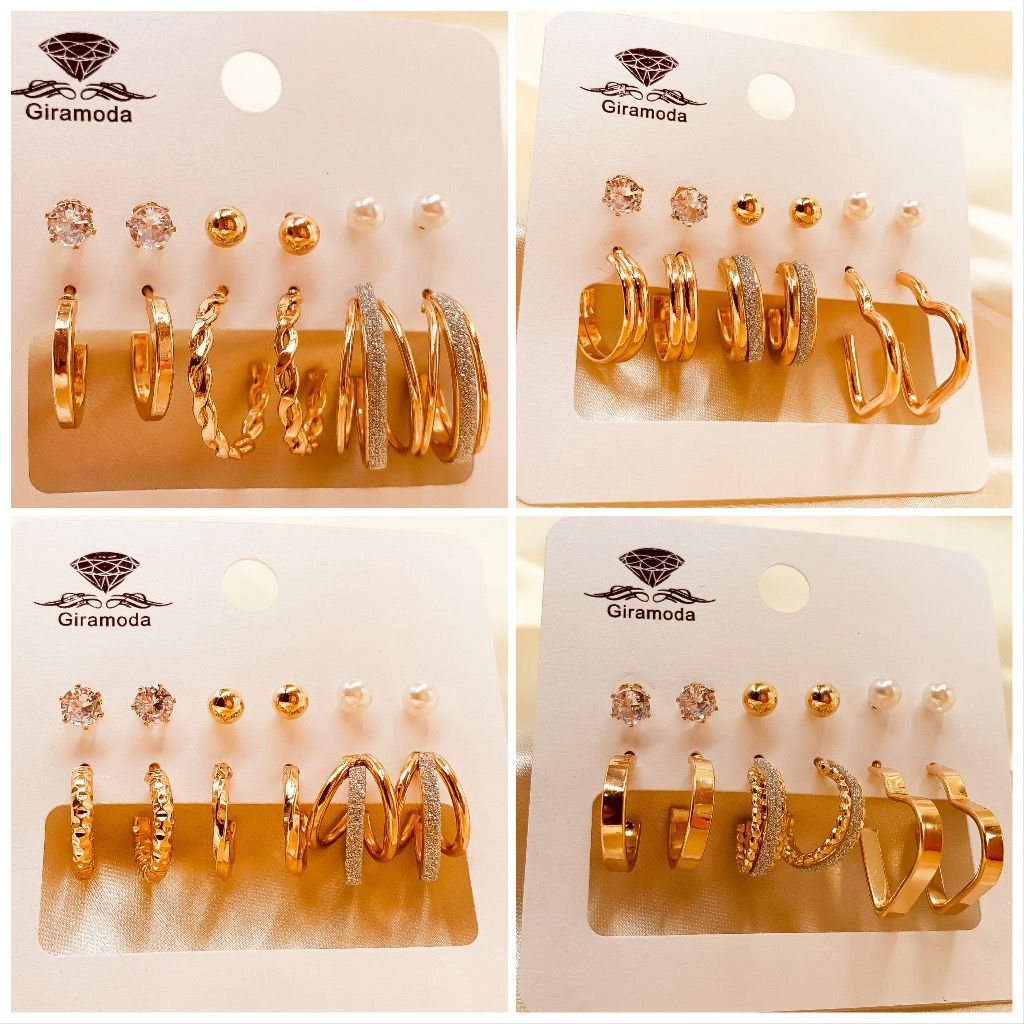 Kit brincos femininos delicados coração /argolinha/ponto de luz folheado banhado a ouro e prata