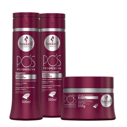 Kit Shampoo Condicionador E Máscara Pós Progressiva - Haskell