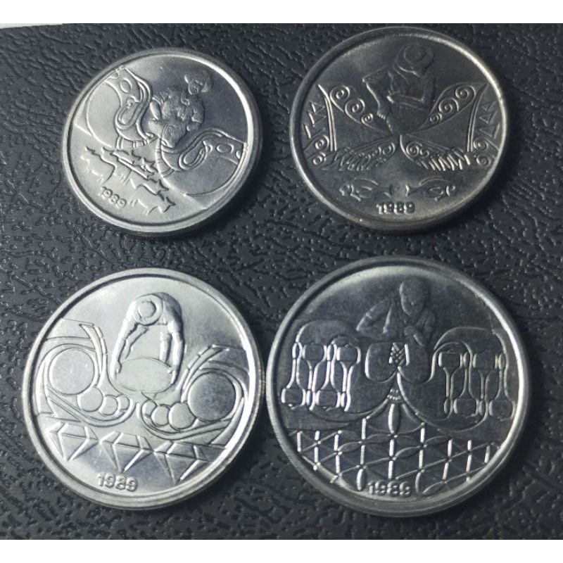 Moeda 1,5,10,50 centavos 1989