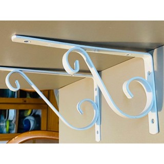 Suporte Colonial Rústico para prateleira de 30 cm branco e Preto.