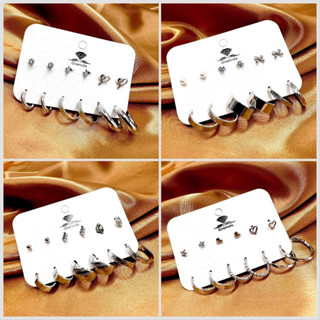 6 Pares De Brincos Argola E Acessórios Criativos Simples Moderno