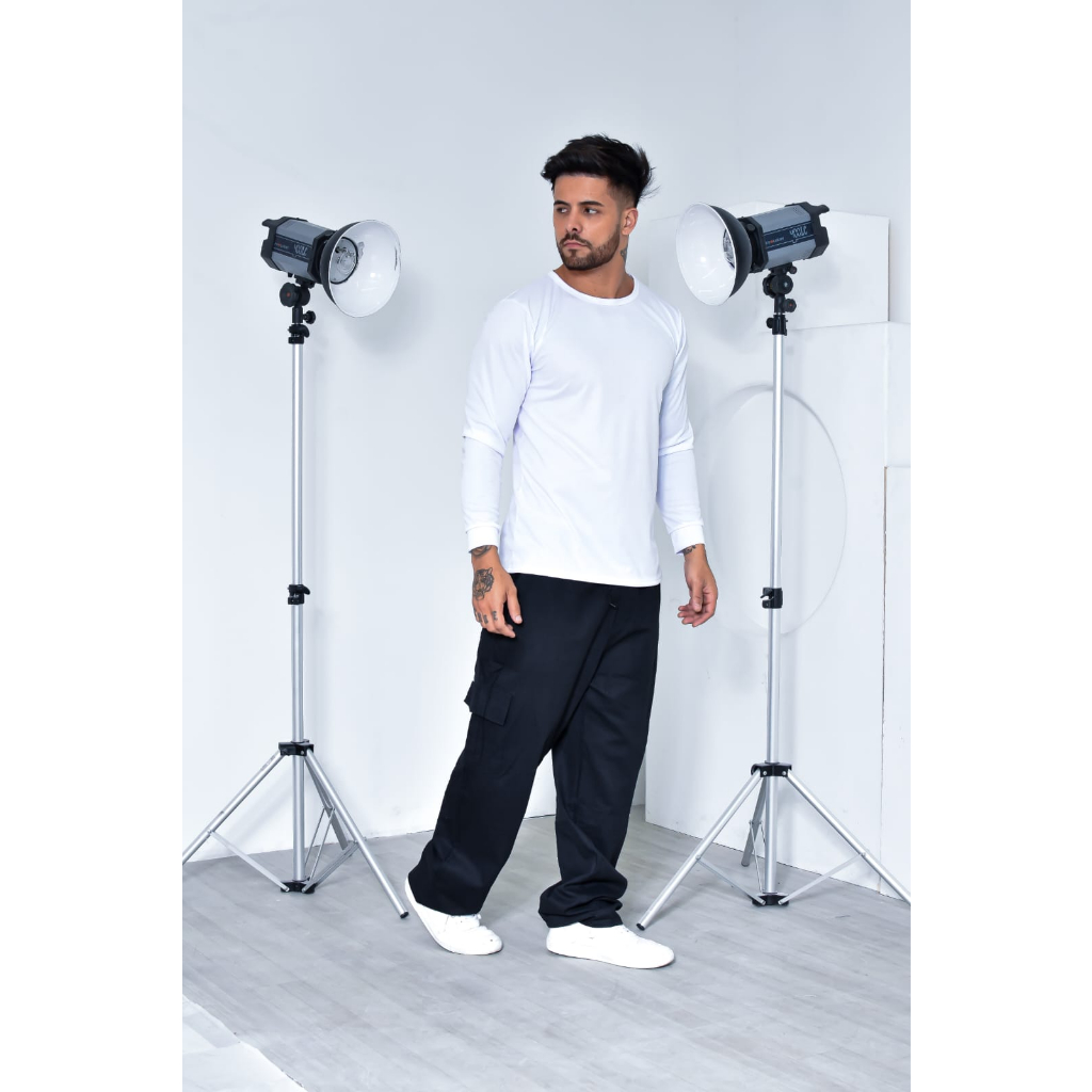 Calça Cargo Importado Unissex de Sarja Barra Larga Skatista 6 Bolsos CÇCARG-3