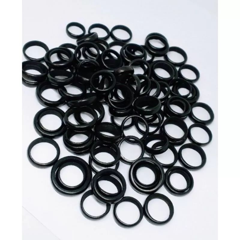Anel de coquinho Preto Tucum com Brilho kit 100 unidades unissex