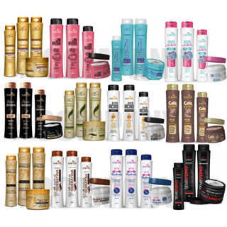 24 Produtos (6 Kits) Shampoo + Condicionador + Máscara + Creme de Pentear