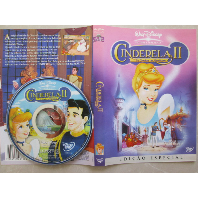 DVD - WALT DISNEY / CINDERELA 2 / Os Sonhos Se Realizam / Edição Especial  / Mídia Exelente / Impecável / Original / Raro