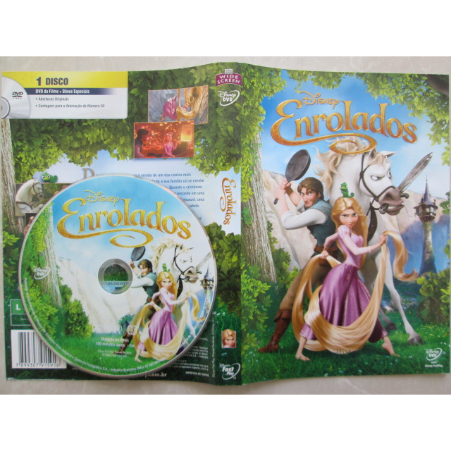 DVD - WALT DISNEY / ENROLADOS / Original Impecável / Com Encarte De 6 Paginas