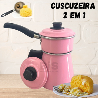 Mini Cuscuzeira Rosa Individual E Cozi Vapore Porção Única e Leiteira Prática em Oferta na Shopee