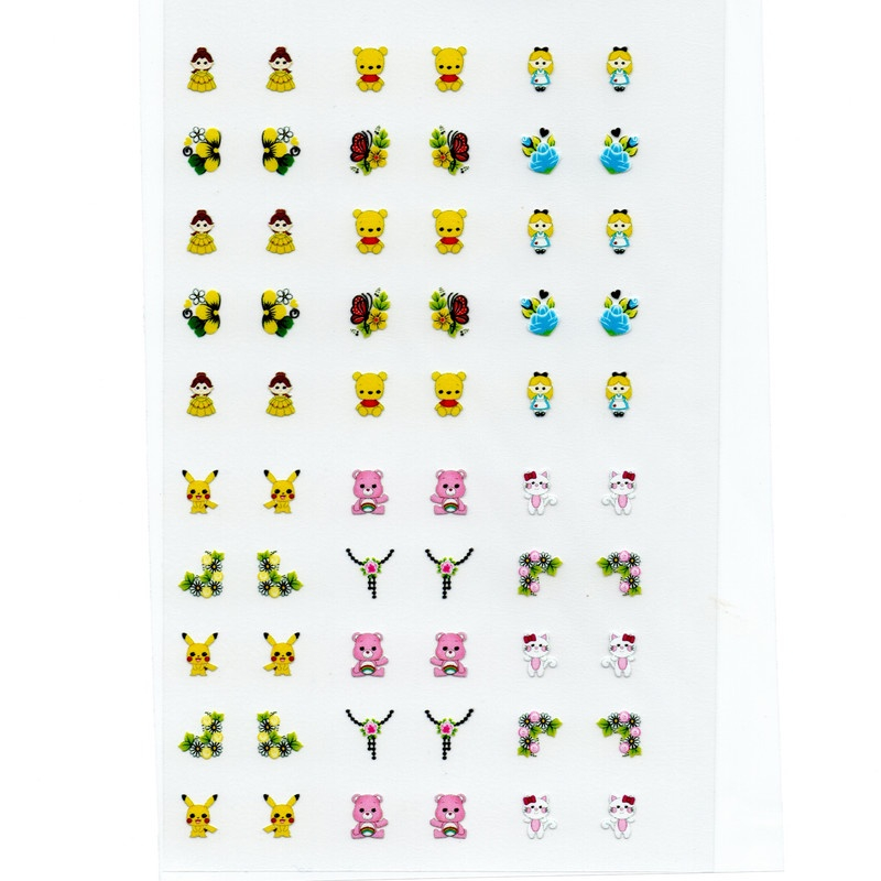 240 adesivos de unha 3D PRÉ PRONTO INFANTIL Bichinhos - modelo 622