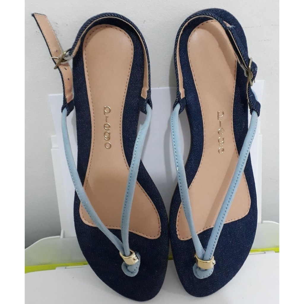 Rasteirinha Prego, tons de azul, tam 39