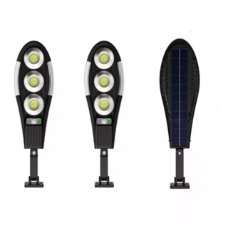 2 Luminária Pública Led Solar 150w Cob Mini Poste Rua Com Sensor Presença Controlador-Jortan