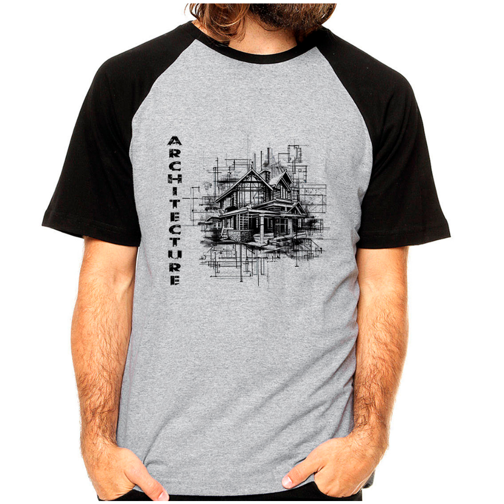 Camiseta Raglan Arquitetura e Urbanismo Faculdade Curso Arquitetura - Architecture  Arquiteto Projeto Construir#2