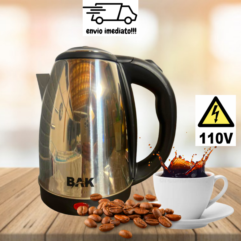 Chaleira Elétrica 110V Inox 1,8 Litros Preta Jarra Elétrica Para Ferver Água Preparar Café e Chá