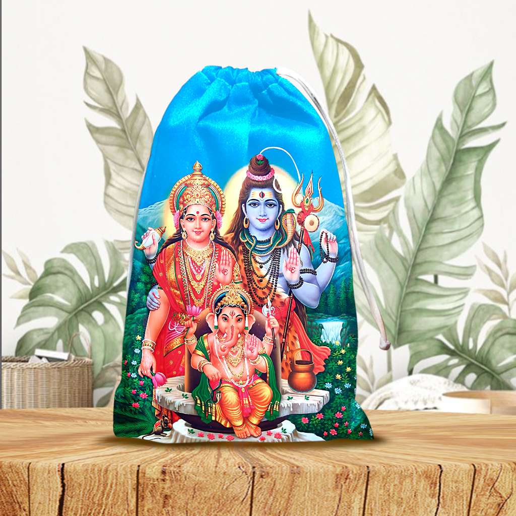Saquinho de tarô Shiva Parvati, porta japamala, saco de oráculos e baralho cigano, bolsa para cartas tarot