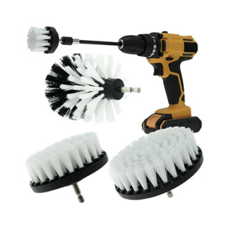 Kit 4 Escovas Higienização com Alongador - Carros Sofa Estofados adptavel Furadeira Parafusadeira