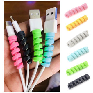 Bobinadeira De Cabo Usb Espiral De Silicone Universal De 1 Peça Para iPhone E Android