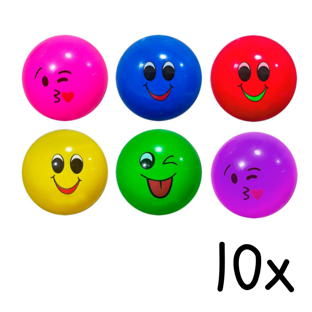 10 Bolas de Vinil Colorida 25x25 cm Emojis Sortidas em Oferta na Shopee