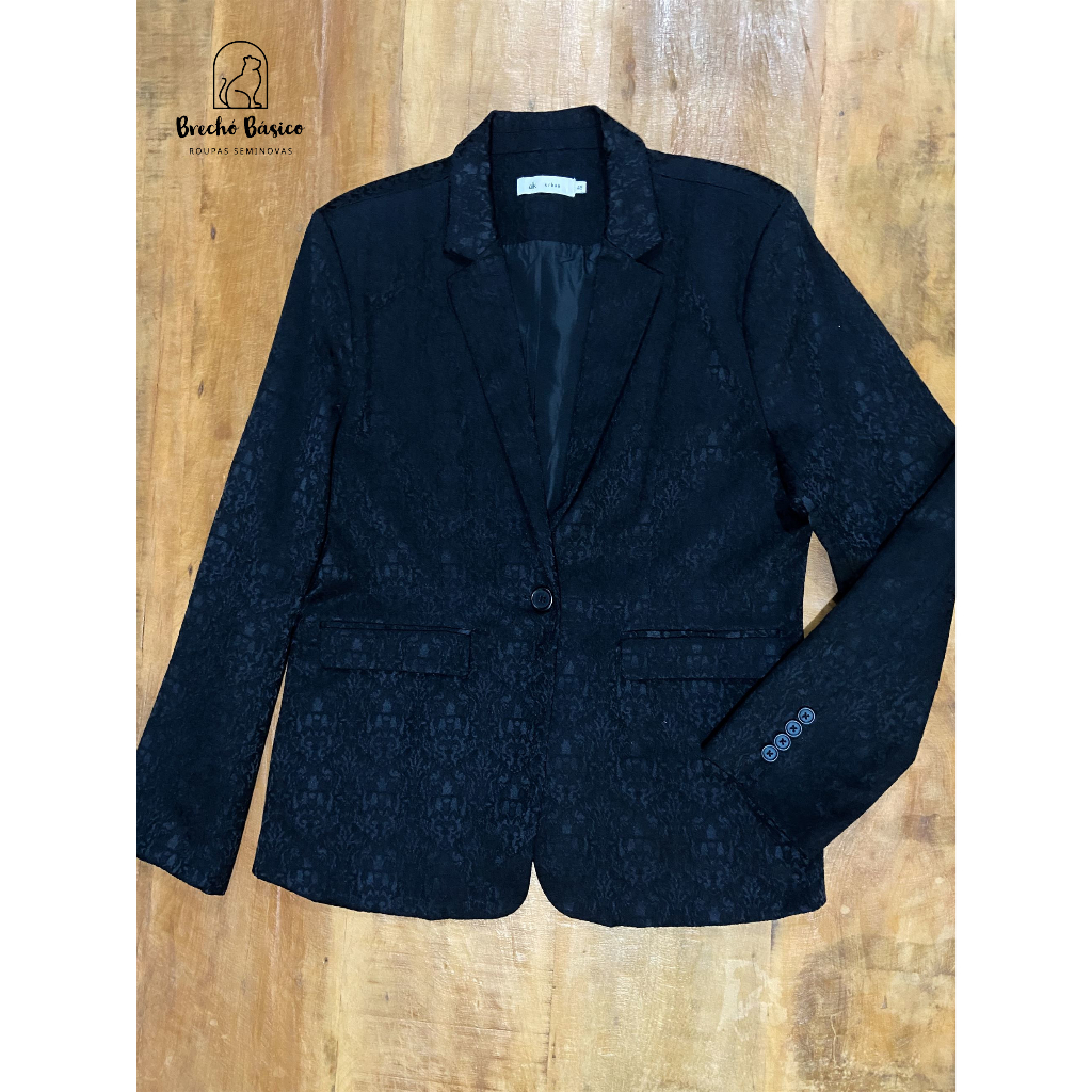 Conjunto Social Preto Feminino Blazer e 2 Calças Seminovo