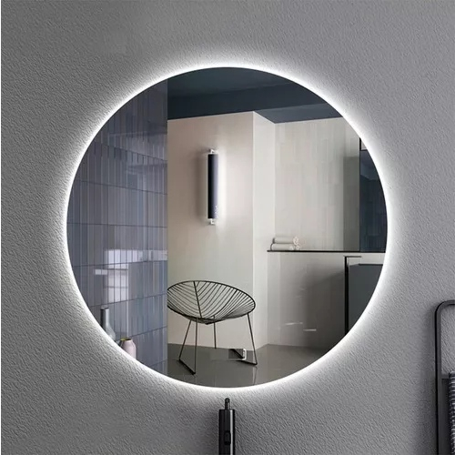 Espelho Led Branco Frio Redondo 60cm com Suporte + Kit Instalação Quarto Decorativo Banheiro Camarim