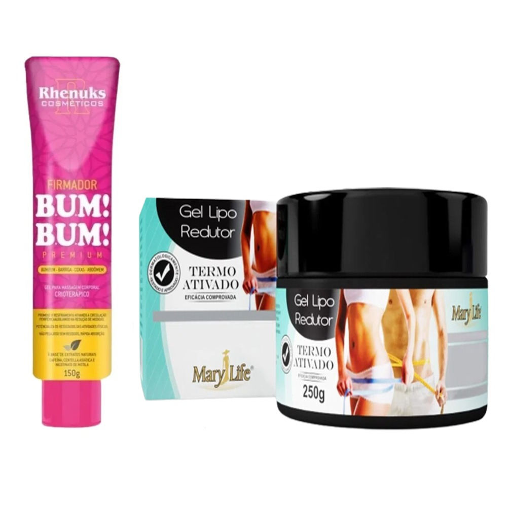 Firmador Premium 150g + Gel Lipo Redutor 250g Mary Life + Creme Pimenta Negra 200g