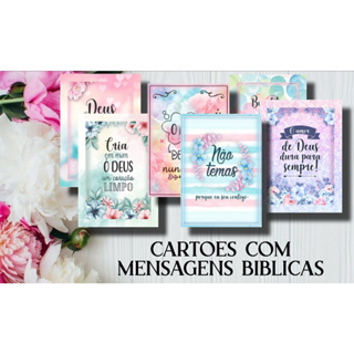 100 unidades - Cartão Mensagens Bíblicas, Motivacional 7x10cm em Oferta na Shopee