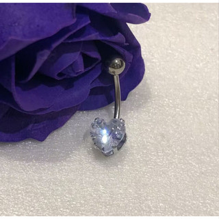Piercing de Umbigo com Zirconias Cristal em Aço
