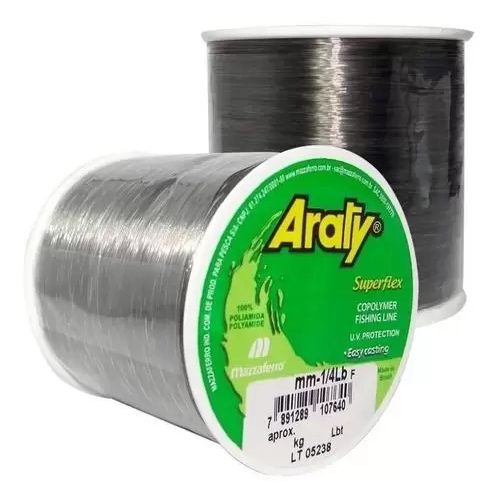 Linha Monofilamento Araty Superflex 1/4 LB Fume ou Ouro Mazzaferro - Varias Medidas — imagem 2 de 2