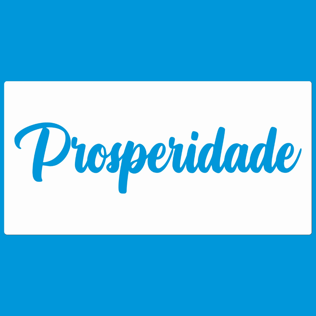 Stencil 14 X 28 PROSPERIDADE Molde Vazado Para Pintura Tecido Mdf Madeira Parede Camiseta Pano Prato