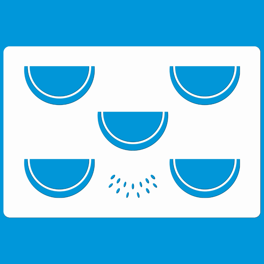 Stencil 12 X 8 MINI MELANCIA LUA Molde Vazado Pintura Tecido Mdf Madeira Parede Camiseta Pano Prato em Oferta na Shopee