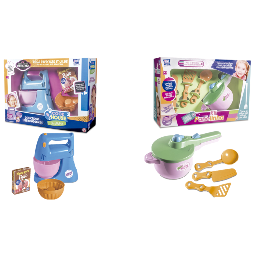 Kit Cozinha Infantil Kit Eletrodomesticos Panelinha de Pressão e Batedeira Zuca Toys