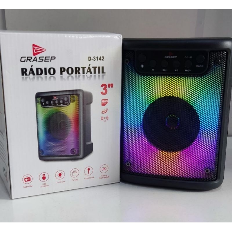 Caixa de Som kts Portátil Amplificada 50w Bluetooth Pendrive Cartão de Memória Rádio P2 Karaokê