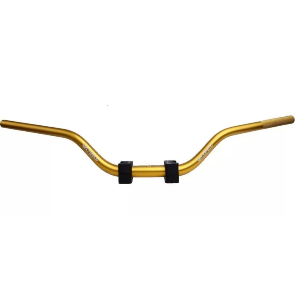 Guidão Rocksolid 31,75 Fat Bar Alto + Adaptador Bros/Xre/Lander/CRF Dourado