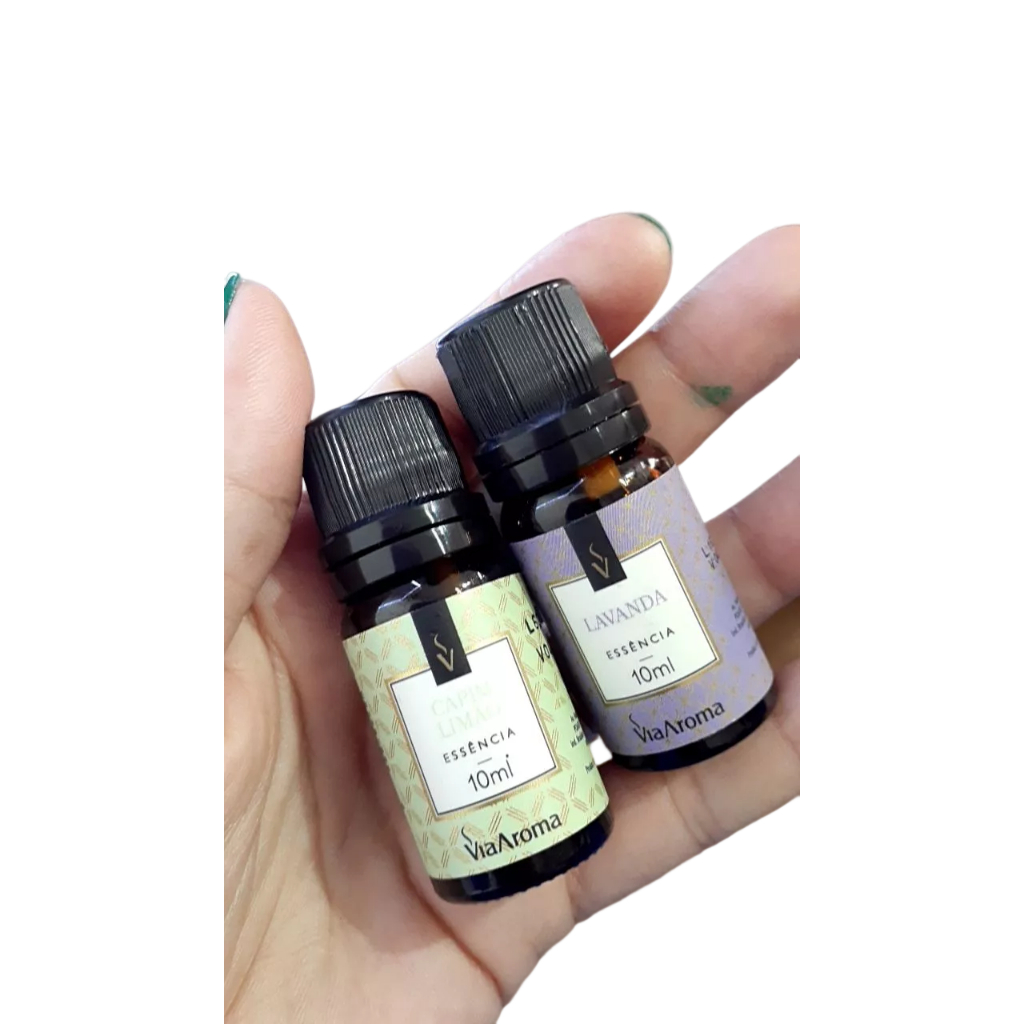 Kit 2 Essências Via Aroma Aromaterapia 10ml -bamboo , alecrim silvestre , Lavanda , limao sicilianoou flor cerejeira
