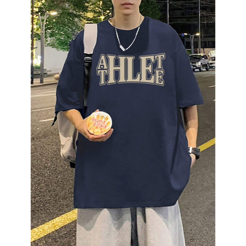 Camiseta Athlete Palavra Atleta Longline Oversized Masculino Streetwear Básica