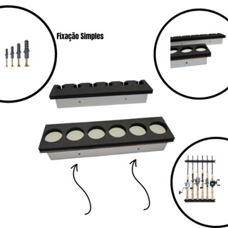 Suporte Organizador de Parede Para Guardar Armazenar Apoio Apoiar Varas De Pesca Stick Rack - Para 6 Varas vara de pesca pescador pescaria