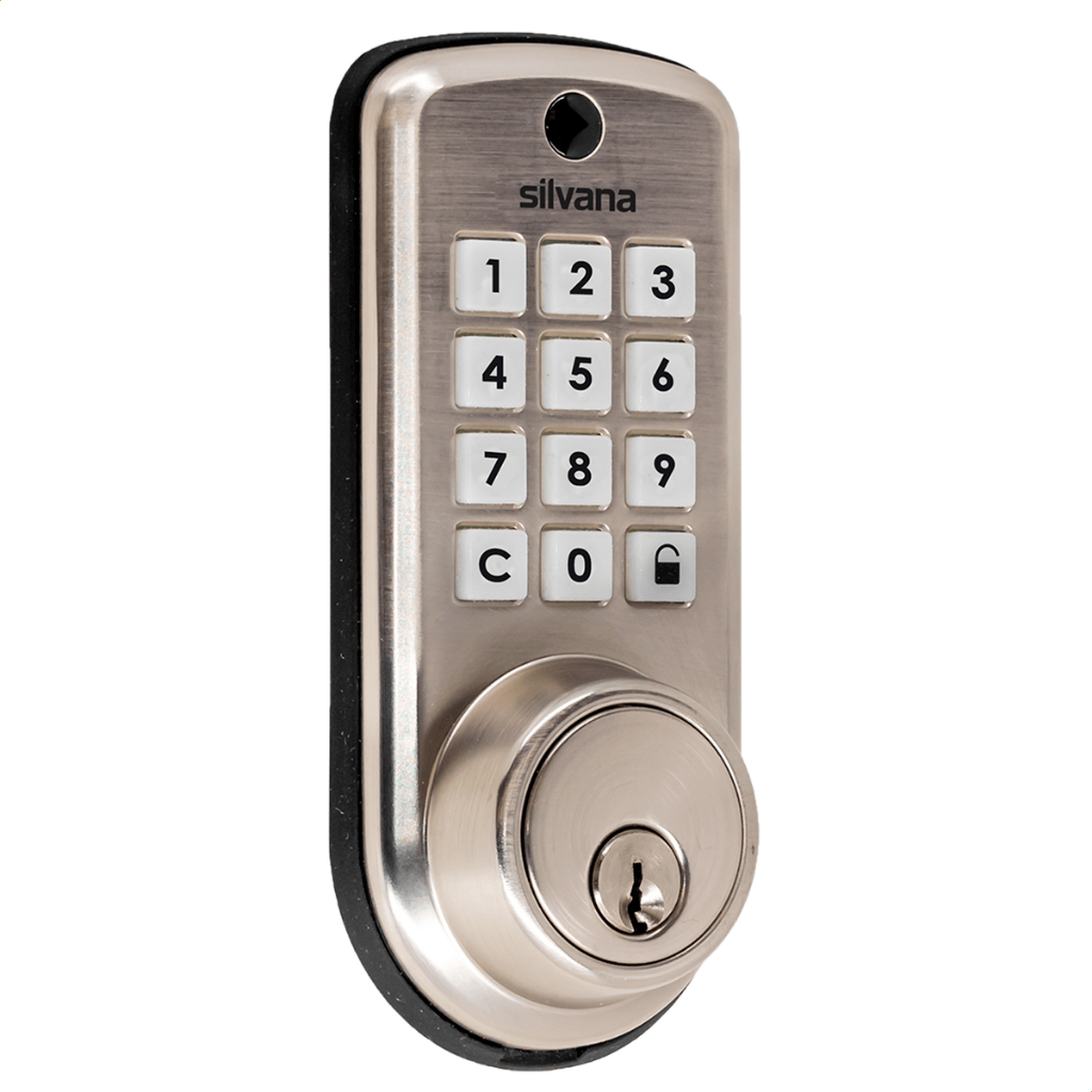 Conjunto De Fechadura Digital Sdd115 Niquelado - Silvana