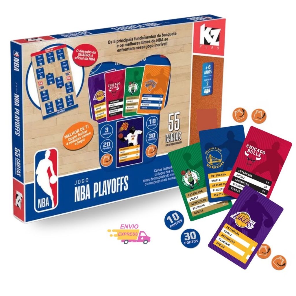Jogo Cartas Nba Basquete Playoffs Kz Play Série Brinquedos de Meninos e Meninas Elka