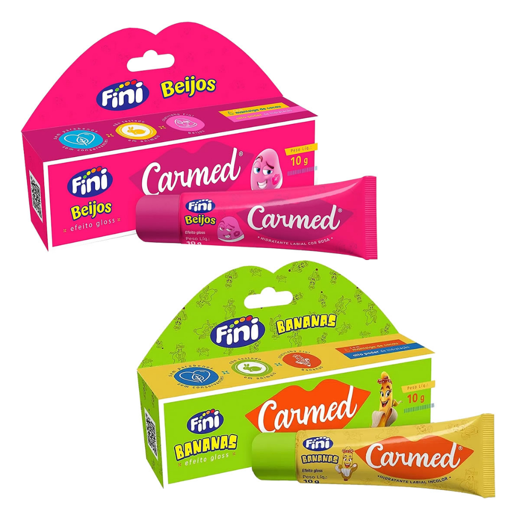 Kit 2 Hidratante Labial Carmed Fini Beijos e Bananas - Beauty
