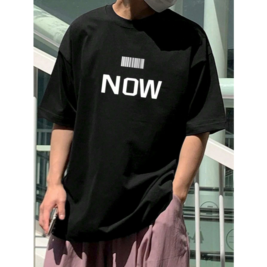 Camiseta Now Código De Barras Oversized Unissex Manga Curta Básica